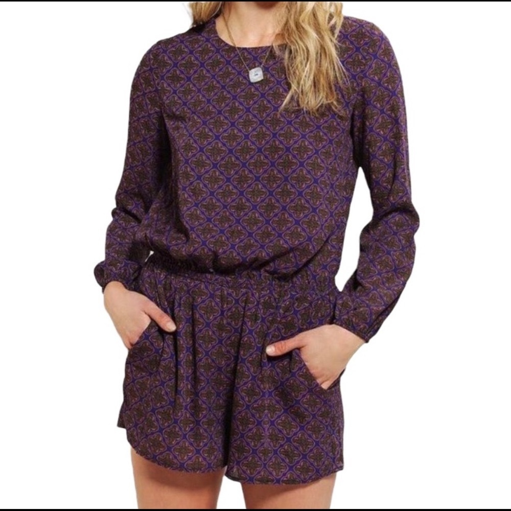 Lucca Couture Purple Paisley Print Jumpsuit - L